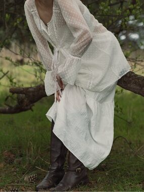 Kimchi Blue White Sheer Lace Blouse